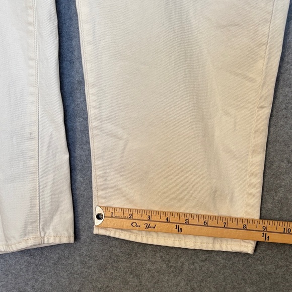 Nili Lotan Shon Denim Barrel Leg Tapered Crop Jean Pant - Size 29 Cream - Picture 10 of 16